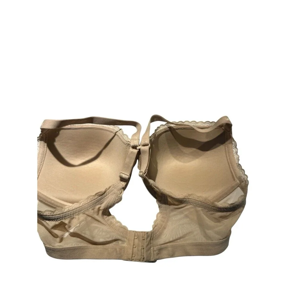 Aerie Bra Beige  Lace Trim Underwire 34DD Soft Material
